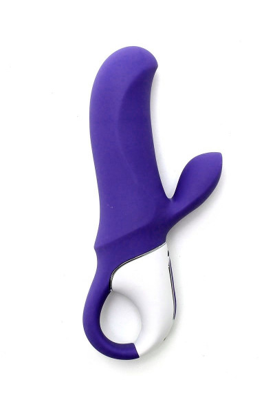 Фиолетовый вибратор Satisfyer Magic Bunny с клиторальным отростком - 17,6 см. Фиолетовый вибратор Satisfyer Magic Bunny с клиторальным отростком - 17,6 см.
