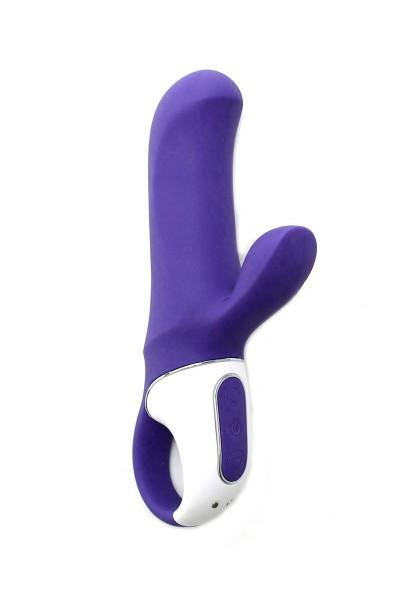 Фиолетовый вибратор Satisfyer Magic Bunny с клиторальным отростком - 17,6 см. Фиолетовый вибратор Satisfyer Magic Bunny с клиторальным отростком - 17,6 см.