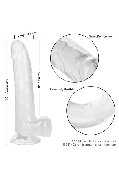 Прозрачный фаллоимитатор Size Queen 8  - 25,5 см.