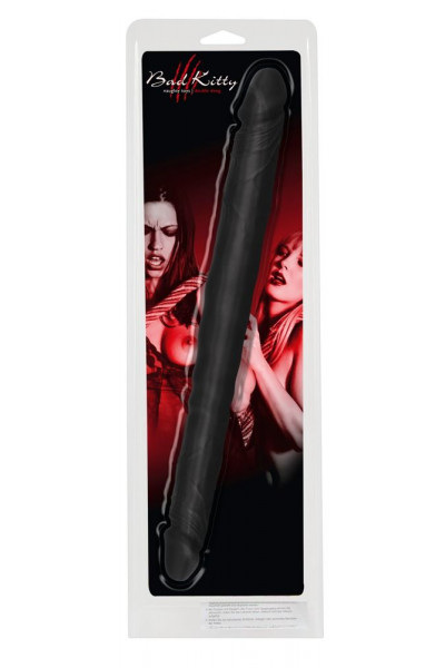 Чёрный двусторонний фаллоимитатор Double Dong Black - 40 см. Чёрный двусторонний фаллоимитатор Double Dong Black - 40 см.