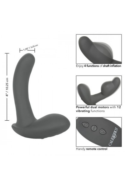 Серый стимулятор простаты Remote Control Inflatable Probe с вибрацией и функцией расширения - 11,5 см. Серый стимулятор простаты Remote Control Inflatable Probe с вибрацией и функцией расширения - 11,5 см.