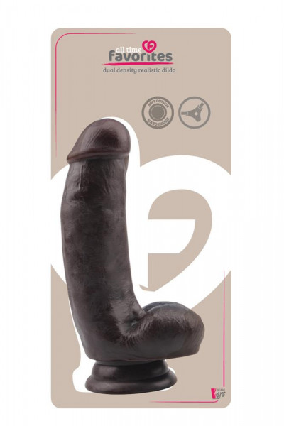 Коричневый фаллоимитатор DUAL DENSITY DILDO на присоске - 17 см. Коричневый фаллоимитатор DUAL DENSITY DILDO на присоске - 17 см.