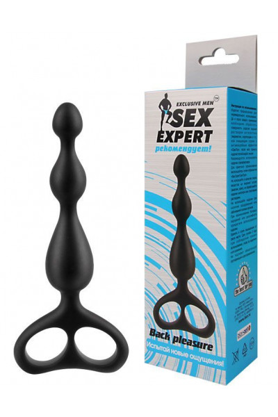 Чёрная анальная цепочка Sex Expert - 12,5 см. Чёрная анальная цепочка Sex Expert - 12,5 см.