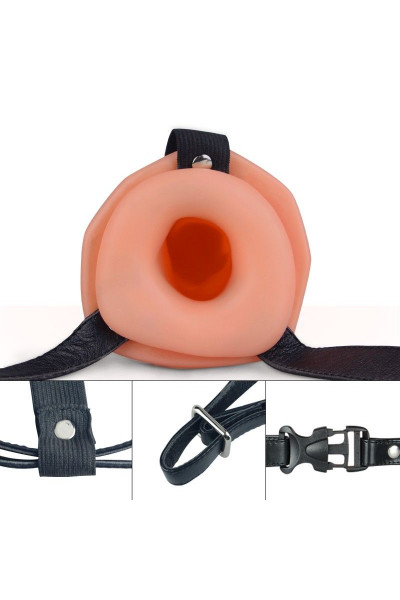 Телесный универсальный полый страпон Unisex Hollow Strap On - 17 см. Телесный универсальный полый страпон Unisex Hollow Strap On - 17 см.