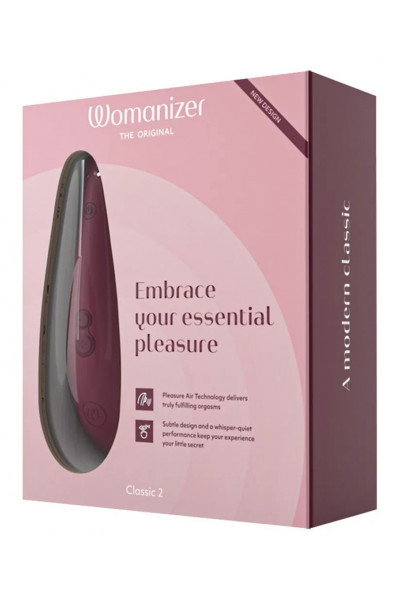 Бордовый бесконтактный стимулятор клитора Womanizer Classic 2 Бордовый бесконтактный стимулятор клитора Womanizer Classic 2