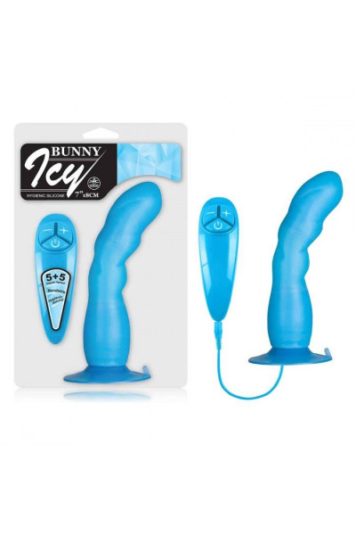 Голубой вибратор для G-точки BUNNY ICY - 18 см. Голубой вибратор для G-точки BUNNY ICY - 18 см.