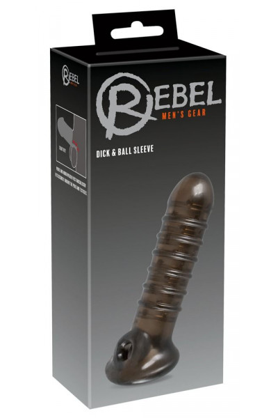 Насадка на пенис Rebel smoke с рёбрышками и отверстием под мошонку Насадка на пенис Rebel smoke с рёбрышками и отверстием под мошонку