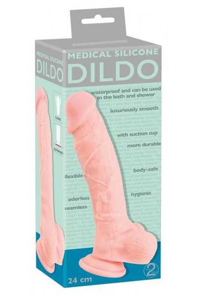 Реалистичный фаллоимитатор Medical Silicone Dildo - 24 см. Реалистичный фаллоимитатор Medical Silicone Dildo - 24 см.