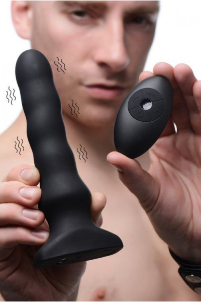 Черный вибратор с волнообразным движением Silicone Vibrating Squirming Plug with Remote Control - 19,5 см. Черный вибратор с волнообразным движением Silicone Vibrating Squirming Plug with Remote Control - 19,5 см.