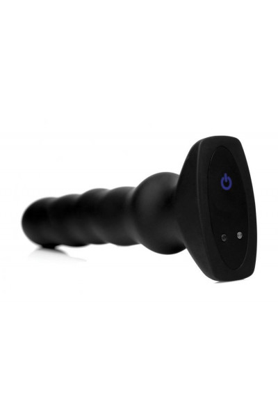 Черный вибратор с волнообразным движением Silicone Vibrating Squirming Plug with Remote Control - 19,5 см. Черный вибратор с волнообразным движением Silicone Vibrating Squirming Plug with Remote Control - 19,5 см.