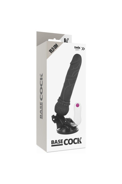 Черный вибромассажер на мощной присоске Basecock Realistic Vibrator Remote Control - 19,5 см. Черный вибромассажер на мощной присоске Basecock Realistic Vibrator Remote Control - 19,5 см.