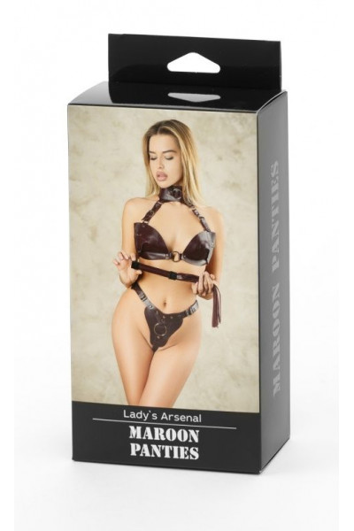 Бордовые трусики с кольцом для насадок Maroon Panties Бордовые трусики с кольцом для насадок Maroon Panties