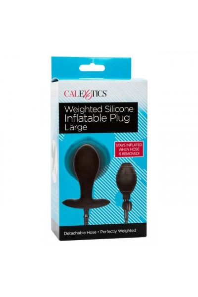 Черная расширяющаяся анальная пробка Weighted Silicone Inflatable Plug Large - 8,25 см. Черная расширяющаяся анальная пробка Weighted Silicone Inflatable Plug Large - 8,25 см.