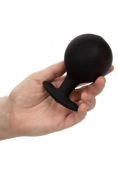 Черная расширяющаяся анальная пробка Weighted Silicone Inflatable Plug Large - 8,25 см. Черная расширяющаяся анальная пробка Weighted Silicone Inflatable Plug Large - 8,25 см.