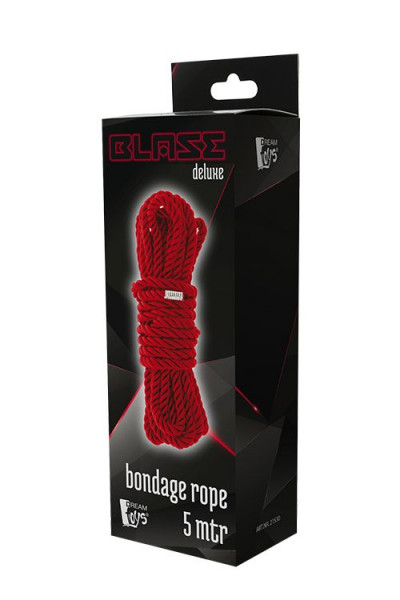 Красная веревка для шибари DELUXE BONDAGE ROPE - 5 м. Красная веревка для шибари DELUXE BONDAGE ROPE - 5 м.