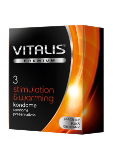 Презервативы VITALIS PREMIUM stimulation warming с согревающим эффектом - 3 шт.