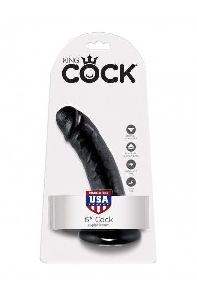 Чёрный фаллоимитатор с присоской 6 Cock - 15,2 см. Чёрный фаллоимитатор с присоской 6 Cock - 15,2 см.