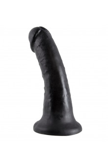 Чёрный фаллоимитатор с присоской 6 Cock - 15,2 см.