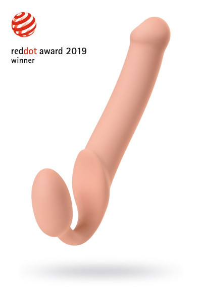 Телесный безремневой страпон Silicone Bendable Strap-On XL Телесный безремневой страпон Silicone Bendable Strap-On XL