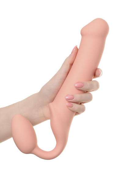 Телесный безремневой страпон Silicone Bendable Strap-On XL Телесный безремневой страпон Silicone Bendable Strap-On XL