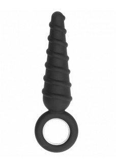 Анальная пробка со спиралью на поверхности No.60 Dildo With Metal Ring - 17,5 см.