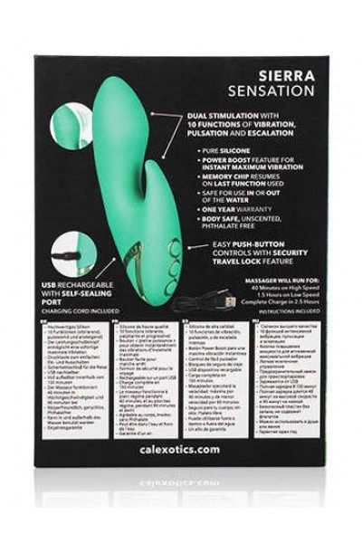 Зеленый вибромассажер-кролик Sierra Sensation - 15 см. Зеленый вибромассажер-кролик Sierra Sensation - 15 см.