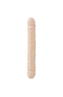 Двухголовый фаллос телесного цвета Jr. Veined Double Header 12 Bender - 29,5 см.