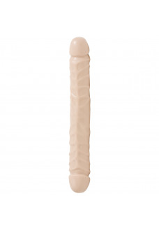 Двухголовый фаллос телесного цвета Jr. Veined Double Header 12 Bender - 29,5 см.