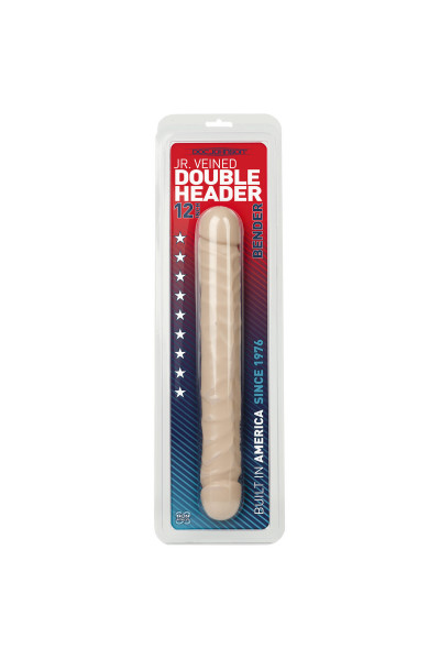 Двухголовый фаллос телесного цвета Jr. Veined Double Header 12 Bender - 29,5 см. Двухголовый фаллос телесного цвета Jr. Veined Double Header 12 Bender - 29,5 см.