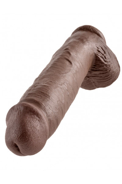 Коричневый фалоимитатор-гигант на присоске 11 Cock with Balls - 28 см. Коричневый фалоимитатор-гигант на присоске 11 Cock with Balls - 28 см.