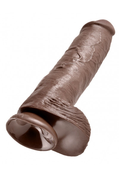 Коричневый фалоимитатор-гигант на присоске 11 Cock with Balls - 28 см. Коричневый фалоимитатор-гигант на присоске 11 Cock with Balls - 28 см.