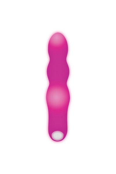 Розовый фигурный вибростимулятор с подсветкой Afterglow - 16,5 см. Розовый фигурный вибростимулятор с подсветкой Afterglow - 16,5 см.