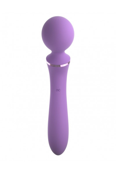Фиолетовый двусторонний вибростимулятор Duo Wand Massage-Her - 19,6 см. Фиолетовый двусторонний вибростимулятор Duo Wand Massage-Her - 19,6 см.