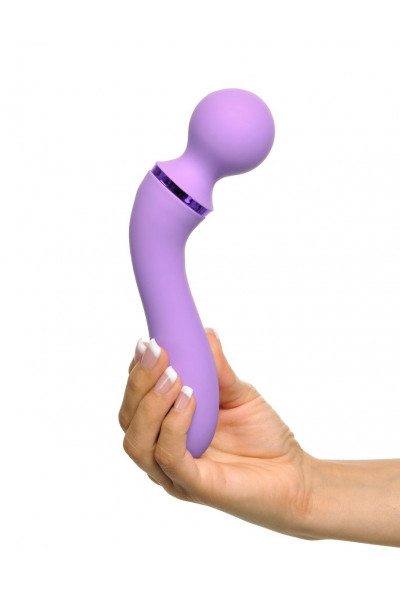 Фиолетовый двусторонний вибростимулятор Duo Wand Massage-Her - 19,6 см. Фиолетовый двусторонний вибростимулятор Duo Wand Massage-Her - 19,6 см.