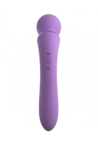 Фиолетовый двусторонний вибростимулятор Duo Wand Massage-Her - 19,6 см. Фиолетовый двусторонний вибростимулятор Duo Wand Massage-Her - 19,6 см.