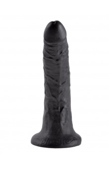 Чёрный фаллоимитатор с присоской 7 Cock - 17,8 см.
