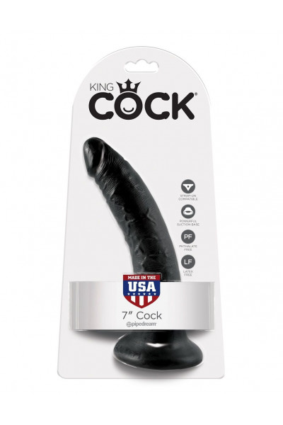 Чёрный фаллоимитатор с присоской 7 Cock - 17,8 см. Чёрный фаллоимитатор с присоской 7 Cock - 17,8 см.