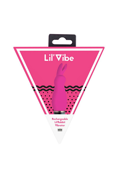 Розовый силиконовый вибратор Lil Rabbit с ушками - 13 см. Розовый силиконовый вибратор Lil Rabbit с ушками - 13 см.