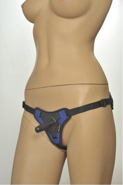 Сине-чёрные трусики с плугом Kanikule Strap-on Harness Anatomic Thong Сине-чёрные трусики с плугом Kanikule Strap-on Harness Anatomic Thong