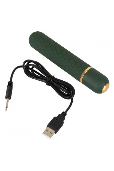 Зеленый мини-вибратор Luxurious Bullet Vibrator - 12,6 см. Зеленый мини-вибратор Luxurious Bullet Vibrator - 12,6 см.