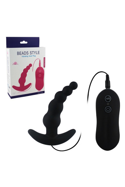 Черный анальный вибростимулятор Beads Style Vibrating Anal Plug Черный анальный вибростимулятор Beads Style Vibrating Anal Plug