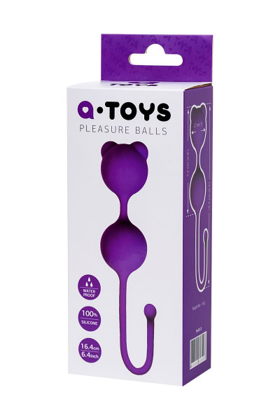 Фиолетовые вагинальные шарики A-Toys с ушками Фиолетовые вагинальные шарики A-Toys с ушками