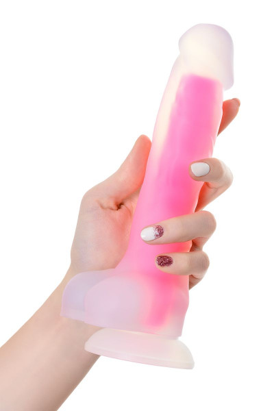 Прозрачно-розовый фаллоимитатор, светящийся в темноте, Clark Glow - 22 см. Прозрачно-розовый фаллоимитатор, светящийся в темноте, Clark Glow - 22 см.