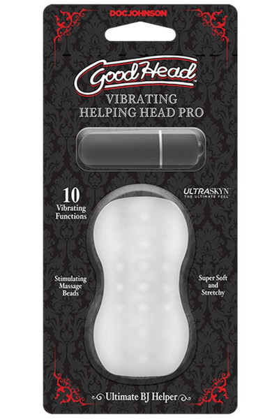 Прозрачный мастурбатор с вибропулей GoodHead Vibrating Helping Head Pro Прозрачный мастурбатор с вибропулей GoodHead Vibrating Helping Head Pro