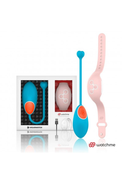Голубое виброяйцо с нежно-розовым пультом-часами Wearwatch Egg Wireless Watchme Голубое виброяйцо с нежно-розовым пультом-часами Wearwatch Egg Wireless Watchme