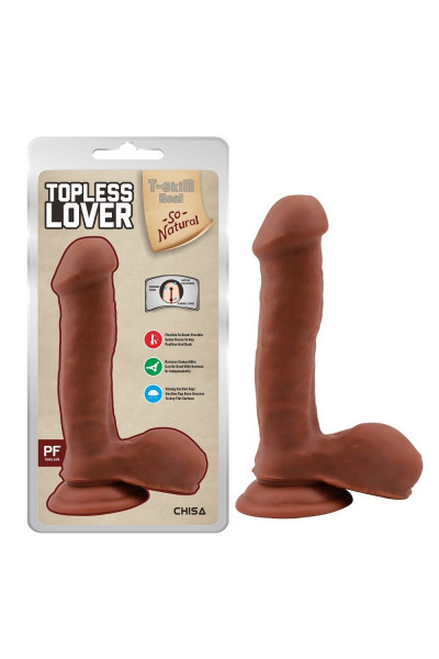 Кофейный фаллоимитатор на присоске Topless Lover - 19,2 см. Кофейный фаллоимитатор на присоске Topless Lover - 19,2 см.