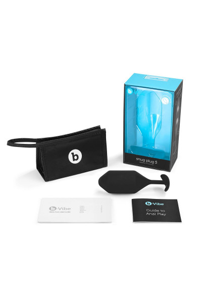 Чёрная пробка для ношения B-vibe Snug Plug 5 - 14 см. Чёрная пробка для ношения B-vibe Snug Plug 5 - 14 см.