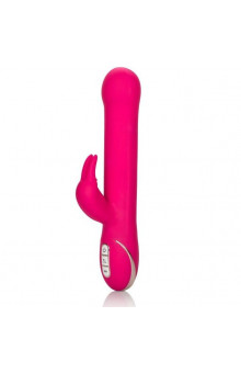 Ярко-розовый вибратор Jack Rabbit Signature Silicone Beaded Rabbit - 23 см.