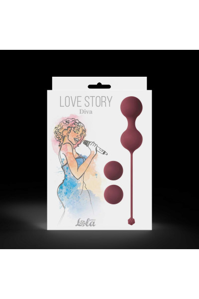 Набор бордовых вагинальных шариков Love Story Diva
