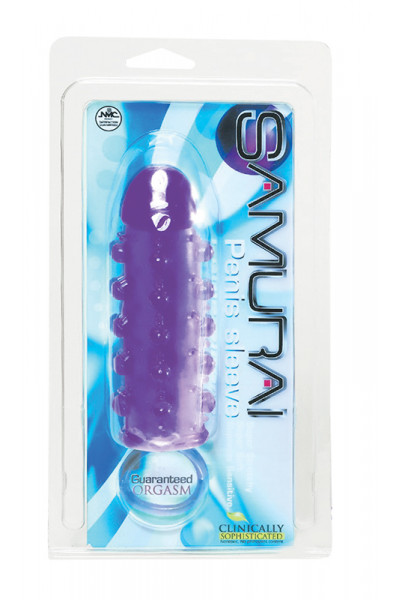 Закрытая фиолетовая насадка с пупырышками SAMURAI PENIS SLEEVE PURPLE - 14,5 см. Закрытая фиолетовая насадка с пупырышками SAMURAI PENIS SLEEVE PURPLE - 14,5 см.